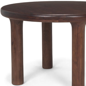 HomeRoots 48" Brown Solid Wood Round Dining Table - Modern Acacia Design for Family Gatherings & Stylish Spaces 604022