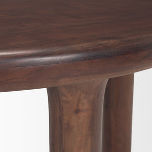 HomeRoots 48" Brown Solid Wood Round Dining Table - Modern Acacia Design for Family Gatherings & Stylish Spaces 604022