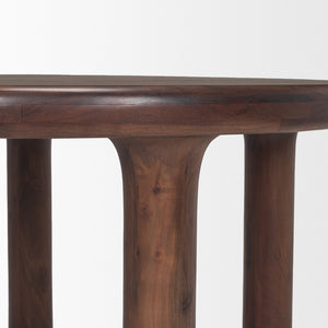 HomeRoots 48" Brown Solid Wood Round Dining Table - Modern Acacia Design for Family Gatherings & Stylish Spaces 604022