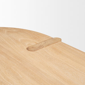 HomeRoots 91" Light Brown Oval Dining Table - Elegant Elm Wood Design, Seats 6, Perfect for Entertaining & Work 604024
