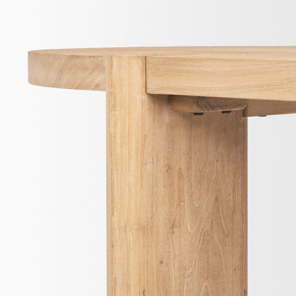 HomeRoots 91" Light Brown Oval Dining Table - Elegant Elm Wood Design, Seats 6, Perfect for Entertaining & Work 604024
