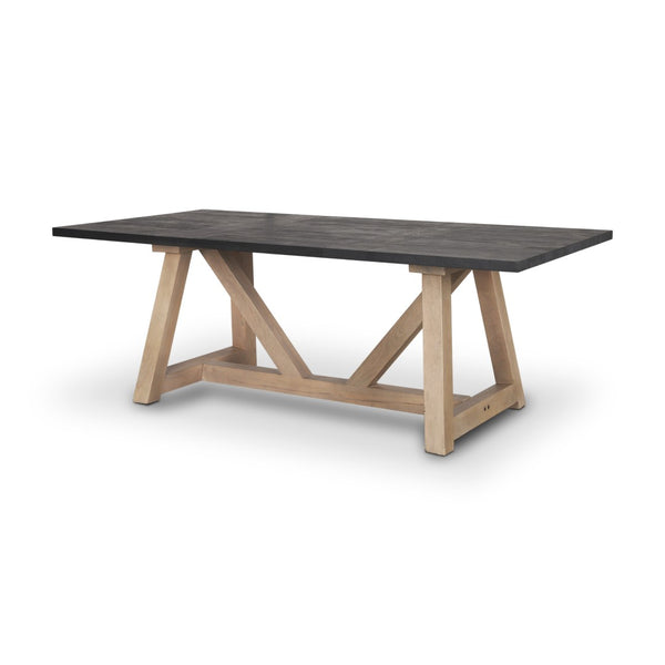 HomeRoots 84" Solid Wood Trestle Dining Table with Two-Tone Finish - Stylish, Durable, and Versatile Design 604025