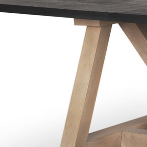 HomeRoots 84" Solid Wood Trestle Dining Table with Two-Tone Finish - Stylish, Durable, and Versatile Design 604025
