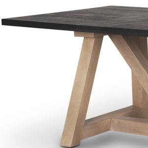 HomeRoots 84" Solid Wood Trestle Dining Table with Two-Tone Finish - Stylish, Durable, and Versatile Design 604025