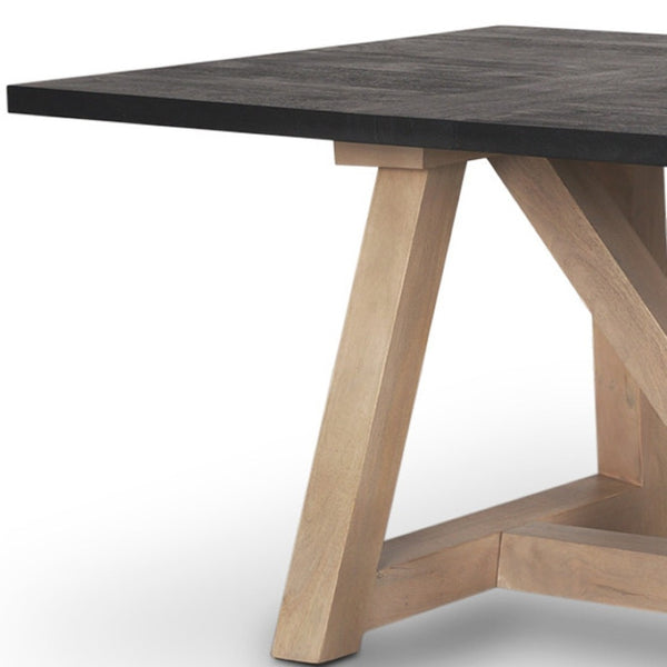 HomeRoots 84" Solid Wood Trestle Dining Table with Two-Tone Finish - Stylish, Durable, and Versatile Design 604025