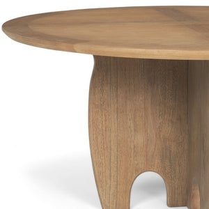 HomeRoots 59" Brown Solid Wood Round Dining Table with Elegant Pedestal Base for Family Gatherings & Meals 604027