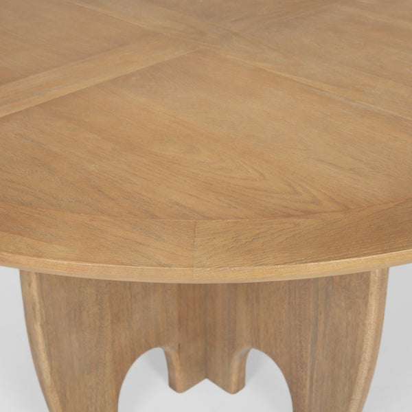 HomeRoots 59" Brown Solid Wood Round Dining Table with Elegant Pedestal Base for Family Gatherings & Meals 604027