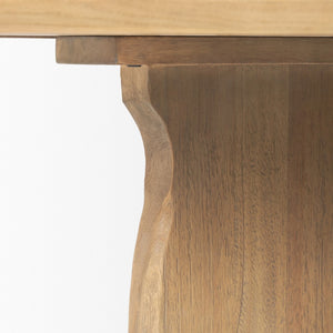 HomeRoots 59" Brown Solid Wood Round Dining Table with Elegant Pedestal Base for Family Gatherings & Meals 604027