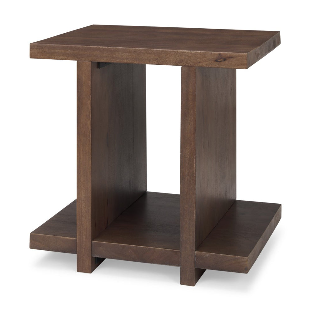 HomeRoots 22" Solid Wood Sled End Table - Modern Design with Shelf for Versatile Use in Any Room Decor 604028