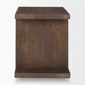HomeRoots 22" Solid Wood Sled End Table - Modern Design with Shelf for Versatile Use in Any Room Decor 604028