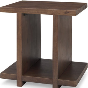HomeRoots 22" Solid Wood Sled End Table - Modern Design with Shelf for Versatile Use in Any Room Decor 604028