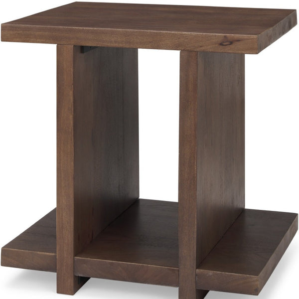 HomeRoots 22" Solid Wood Sled End Table - Modern Design with Shelf for Versatile Use in Any Room Decor 604028