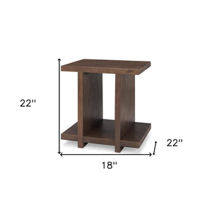 HomeRoots 22" Solid Wood Sled End Table - Modern Design with Shelf for Versatile Use in Any Room Decor 604028