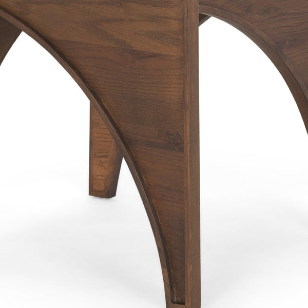 HomeRoots 24" Brown Wood Arched Square End Table – Modern Accent for Living Room, Bedroom & Entryway Decor 604035