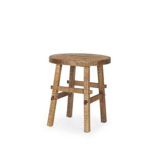 HomeRoots 23" Brown Distressed Solid Wood End Table - Rustic Mango Wood Nightstand with Vintage Charm & Style 604036
