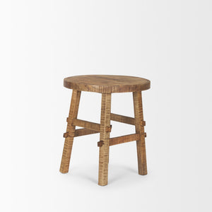 HomeRoots 23" Brown Distressed Solid Wood End Table - Rustic Mango Wood Nightstand with Vintage Charm & Style 604036