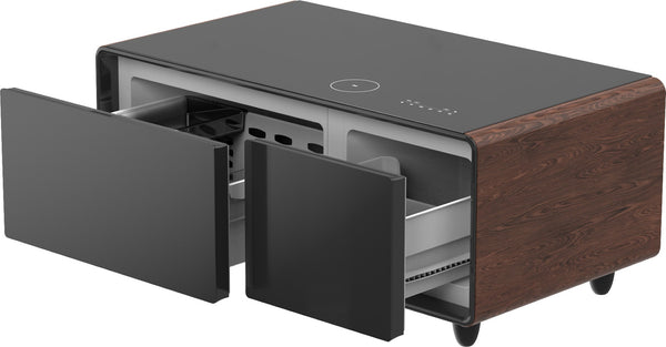 HomeRoots 18" Rustic Brown & Black End Table with USB Port, Two Drawers for Storage, Perfect Nightstand Option 604058