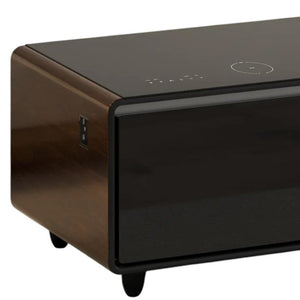 HomeRoots 18" Rustic Brown & Black End Table with USB Port, Two Drawers for Storage, Perfect Nightstand Option 604058