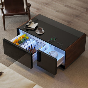 HomeRoots 18" Rustic Brown & Black End Table with USB Port, Two Drawers for Storage, Perfect Nightstand Option 604058