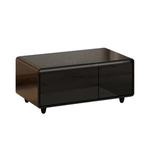 HomeRoots 18" Rustic Brown & Black End Table with USB Port, Two Drawers for Storage, Perfect Nightstand Option 604058