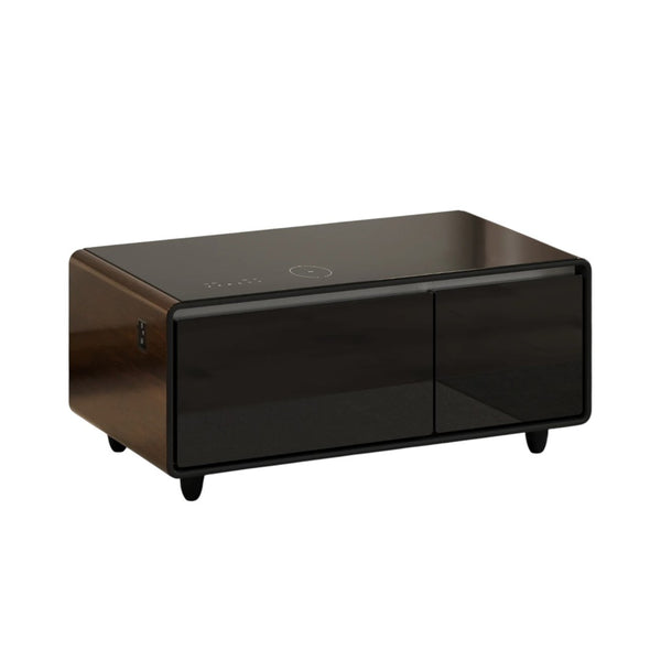 HomeRoots 18" Rustic Brown & Black End Table with USB Port, Two Drawers for Storage, Perfect Nightstand Option 604058