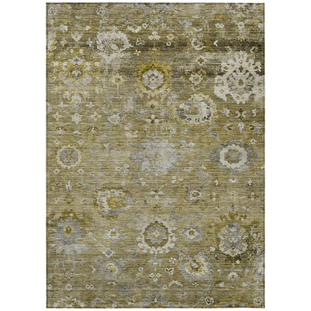 HomeRoots 5' Floral Indoor Outdoor Area Rug - Durable, Washable, Stain-Resistant Design for Homes & Patios 5' X 8' 604067