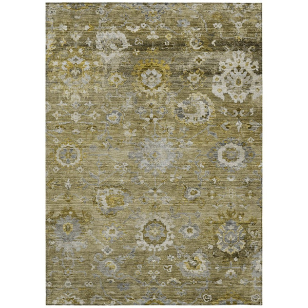 HomeRoots 5' Floral Indoor Outdoor Area Rug - Durable, Washable, Stain-Resistant Design for Homes & Patios 8' X 10' 604069