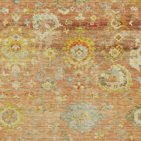 Homeroots 3' Beige Gray And Green Floral Washable Rug - Durable Indoor Outdoor Accent For Stylish Spaces 8' X 10' Polyester 604075