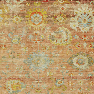 Homeroots 3' Beige Gray And Green Floral Washable Rug - Durable Indoor Outdoor Accent For Stylish Spaces 9' X 12' Polyester 604076