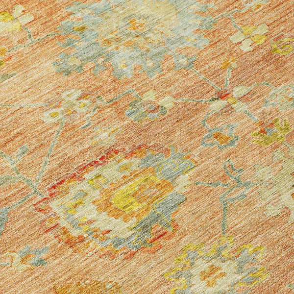 Homeroots 3' Beige Gray And Green Floral Washable Rug - Durable Indoor Outdoor Accent For Stylish Spaces 10' X 14' Polyester 604077