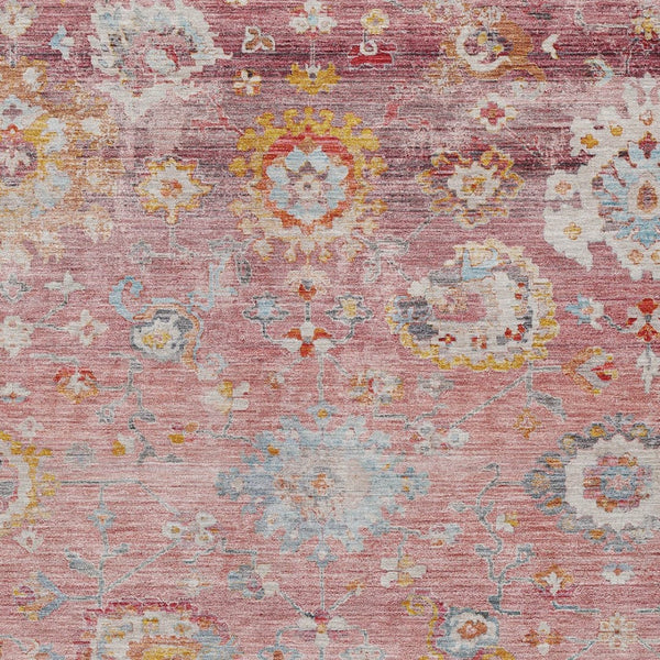 Homeroots 3' Beige Gray And Green Floral Washable Rug - Durable Indoor Outdoor Accent For Stylish Spaces 3' X 5' Polyester 604084