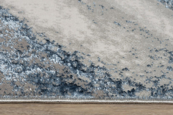 English Elm "Ziv" Luxury Area Rug - Modern Blue & Grey Abstract Design For Versatile Indoor Spaces, Durable & Stylish B030P216132