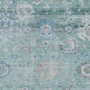 Homeroots 3' Beige Gray And Green Floral Washable Rug - Durable Indoor Outdoor Accent For Stylish Spaces 3' X 5' Polyester 604090