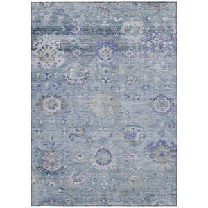 Homeroots 3' Beige Gray And Green Floral Washable Rug - Durable Indoor Outdoor Accent For Stylish Spaces 3' X 5' Polyester 604096