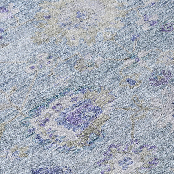 Homeroots 3' Beige Gray And Green Floral Washable Rug - Durable Indoor Outdoor Accent For Stylish Spaces 3' X 5' Polyester 604096