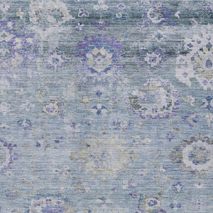 Homeroots 3' Beige Gray And Green Floral Washable Rug - Durable Indoor Outdoor Accent For Stylish Spaces 5' X 8' Polyester 604097