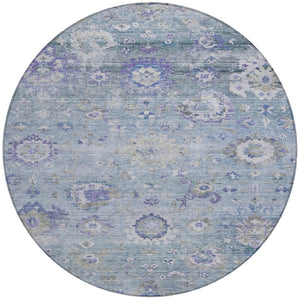Homeroots 3' Beige Gray And Green Floral Washable Rug - Durable Indoor Outdoor Accent For Stylish Spaces 8' Round Polyester 604098