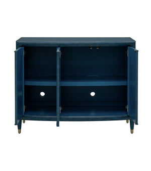 Basset Mirror Argento Accent Cabinet In Antique Royal Blue With Gold Floral Design - Stylish & Functional Storage Blue Rubberwood,Mdf,Maple Veneer 6041-lr-508