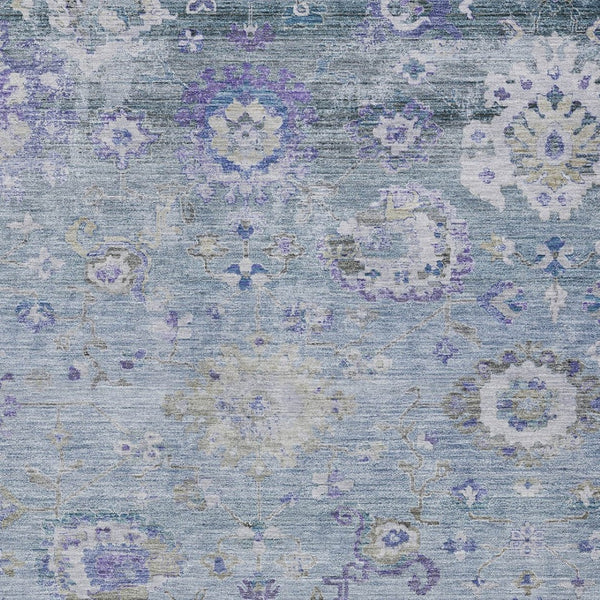 Homeroots 3' Beige Gray And Green Floral Washable Rug - Durable Indoor Outdoor Accent For Stylish Spaces 9' X 12' Polyester 604100