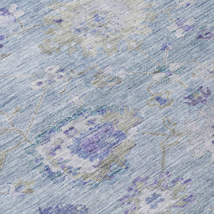 Homeroots 3' Beige Gray And Green Floral Washable Rug - Durable Indoor Outdoor Accent For Stylish Spaces 9' X 12' Polyester 604100