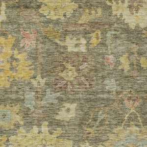 Homeroots 3' Stylish Floral Washable Area Rug For Indoor And Outdoor Use - Durable, Stain-resistant Design 5' X 8' Polyester 604103