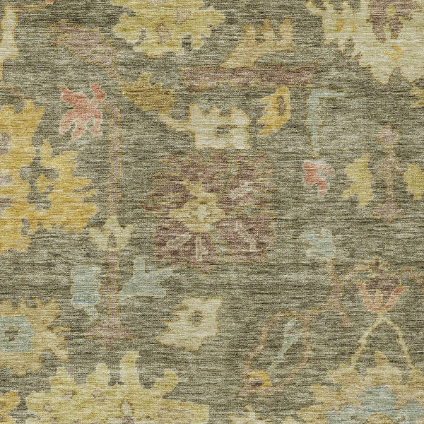 Homeroots 3' Stylish Floral Washable Area Rug For Indoor And Outdoor Use - Durable, Stain-resistant Design 5' X 8' Polyester 604103