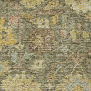 Homeroots 3' Stylish Floral Washable Area Rug For Indoor And Outdoor Use - Durable, Stain-resistant Design 8' X 10' Polyester 604105