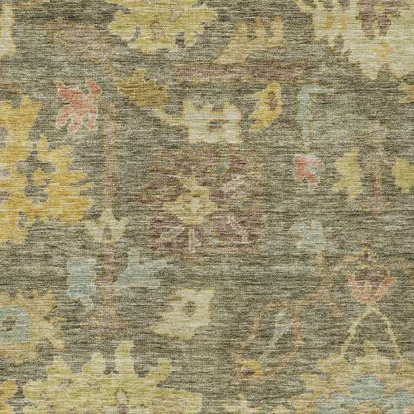 Homeroots 3' Stylish Floral Washable Area Rug For Indoor And Outdoor Use - Durable, Stain-resistant Design 9' X 12' Polyester 604106