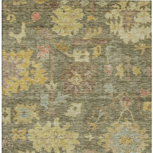 Homeroots 3' Stylish Floral Washable Area Rug For Indoor And Outdoor Use - Durable, Stain-resistant Design 10' X 14' Polyester 604107