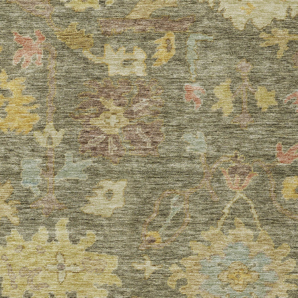 Homeroots 3' Stylish Floral Washable Area Rug For Indoor And Outdoor Use - Durable, Stain-resistant Design 10' X 14' Polyester 604107