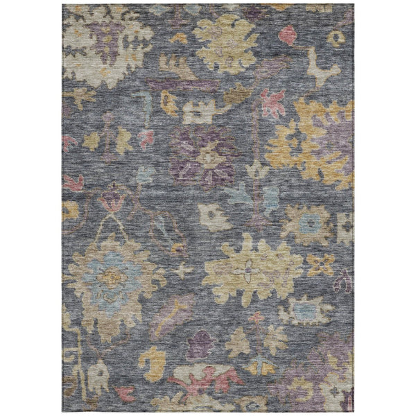 Homeroots 3' Stylish Floral Washable Area Rug For Indoor And Outdoor Use - Durable, Stain-resistant Design 3' X 5' Polyester 604114