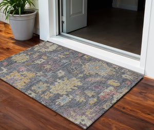 Homeroots 3' Stylish Floral Washable Area Rug For Indoor And Outdoor Use - Durable, Stain-resistant Design 3' X 5' Polyester 604114