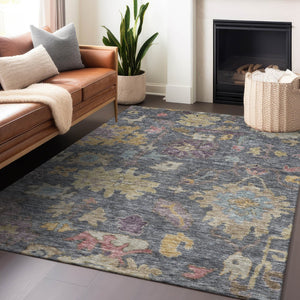 Homeroots 3' Stylish Floral Washable Area Rug For Indoor And Outdoor Use - Durable, Stain-resistant Design 3' X 5' Polyester 604114