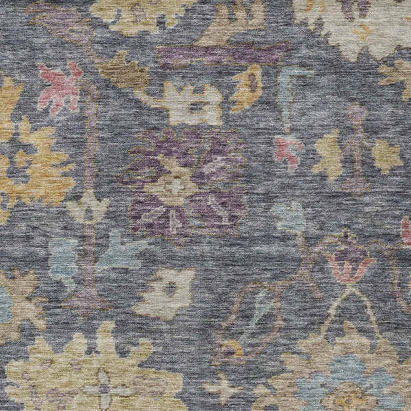 Homeroots 3' Stylish Floral Washable Area Rug For Indoor And Outdoor Use - Durable, Stain-resistant Design 5' X 8' Polyester 604115